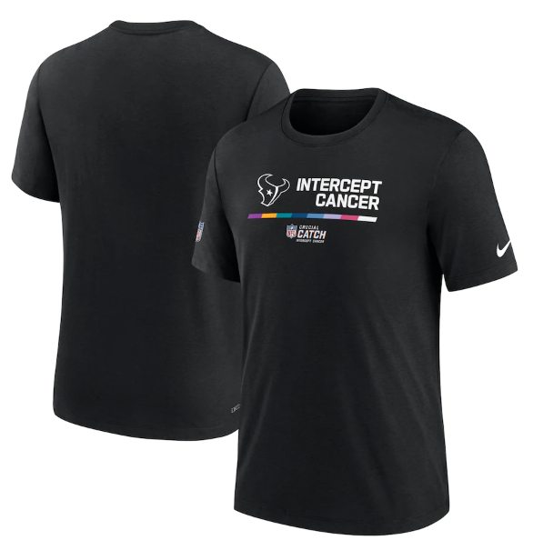Men's Black Houston Texans 2022 Crucial Catch Performance T-Shirt